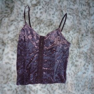 American Eagle Outfitters Deep Purple Velvet Top